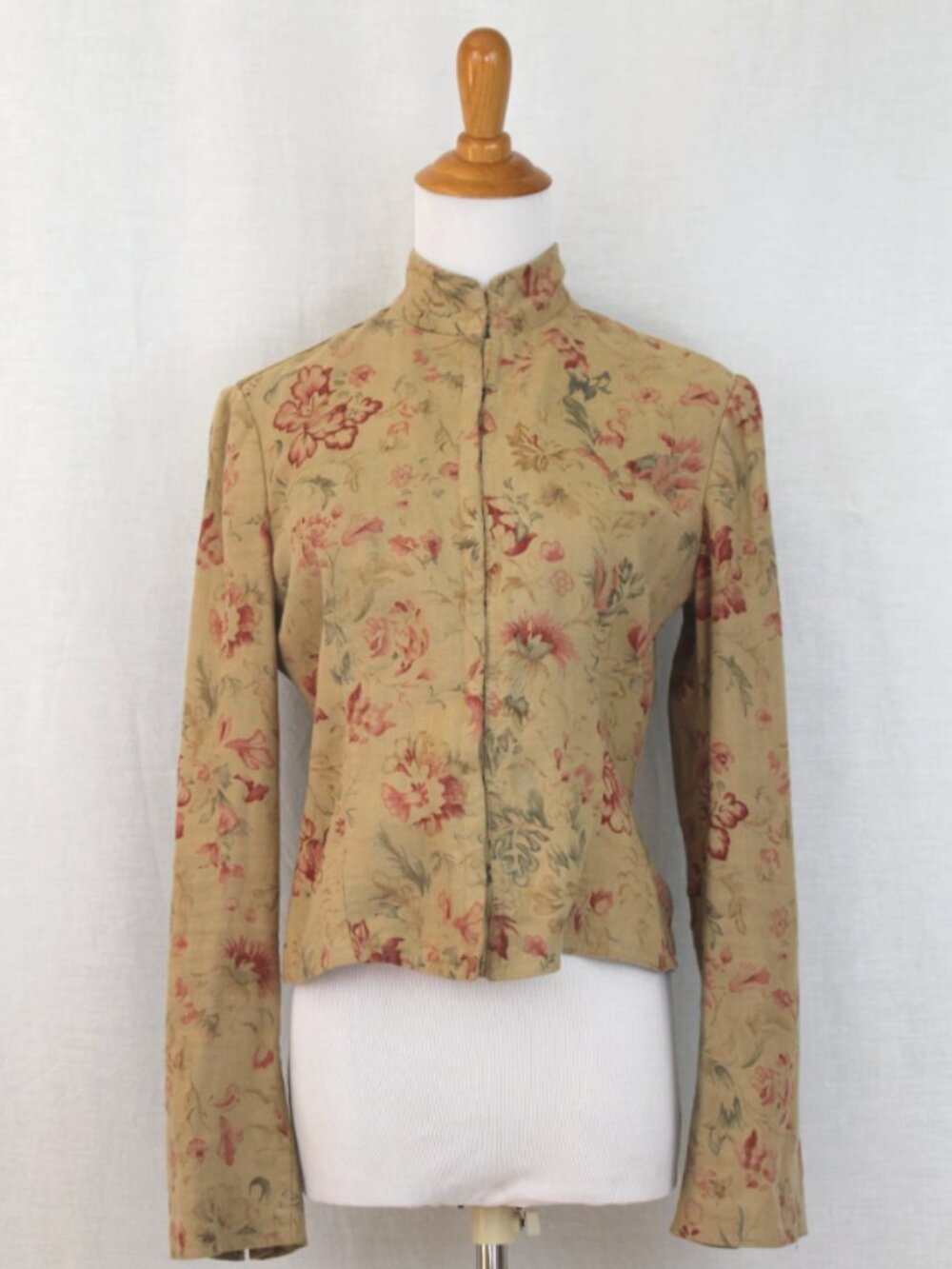 Lauren Ralph Lauren Romantic Rose Mandarin Collar Linen Jacket P M